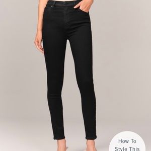 High Rise Super Skinny Black Jeans